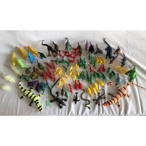 Huge Lot Dinosaurs Reptiles Plastic Toys 102 pcs Pretend Play LearningCollection